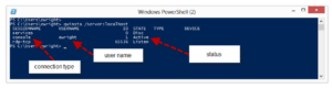 query session rdp QWINSTA powershell output