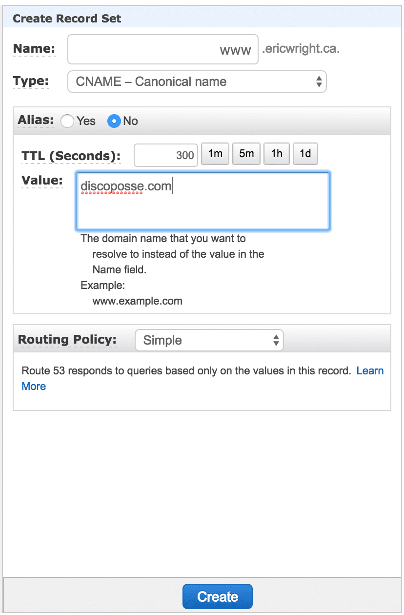 web services - Can't redirect Route 53 registered domain to