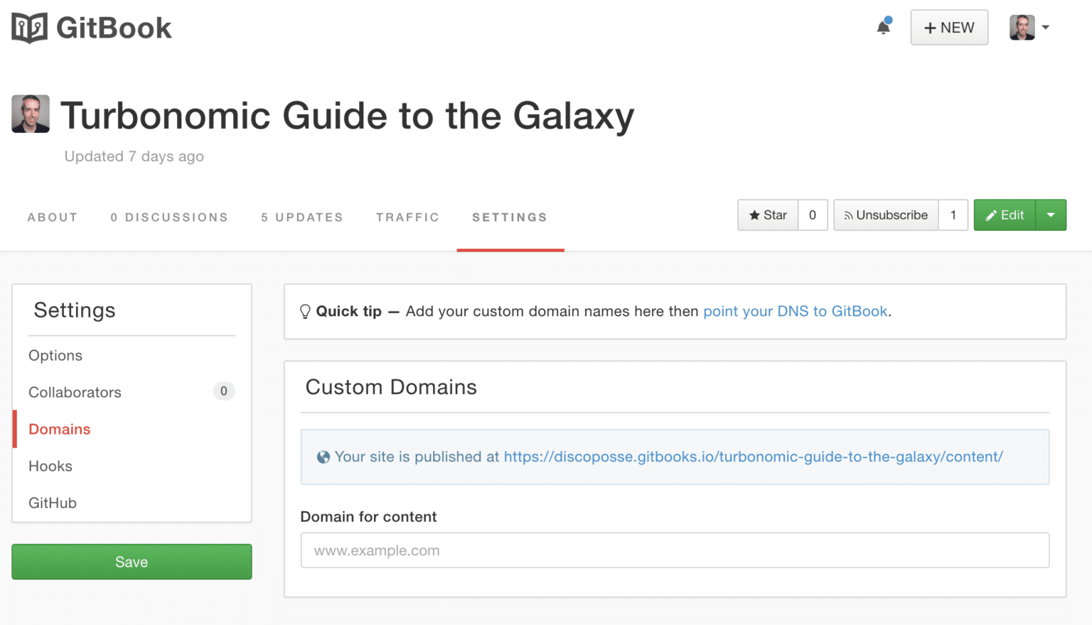 Setting up a GitBook for a Custom Domain – DiscoPosse.com